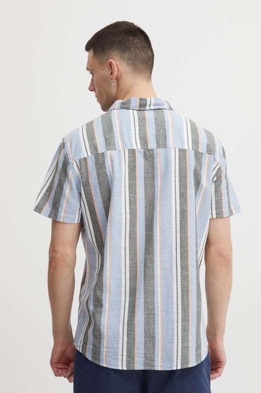 Blend Blue Striped Short Sleeved Shirt