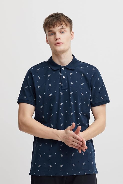 Blend He Navy Printed Polo