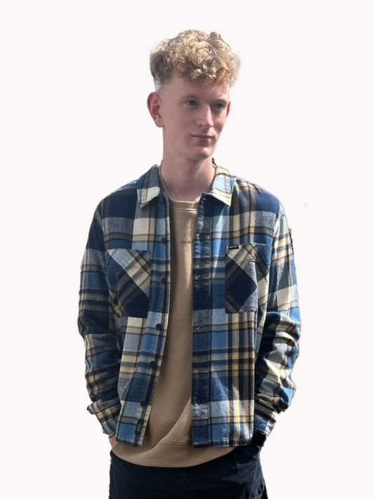 Blend Check Overshirt - Blue