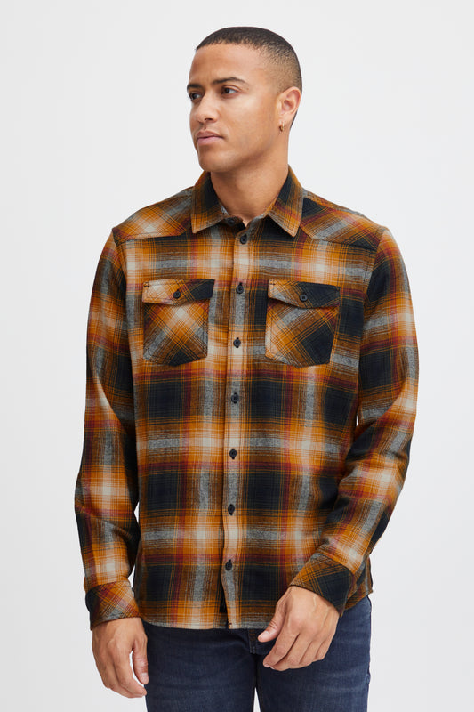 Blend Check Shirt - Black/Tan