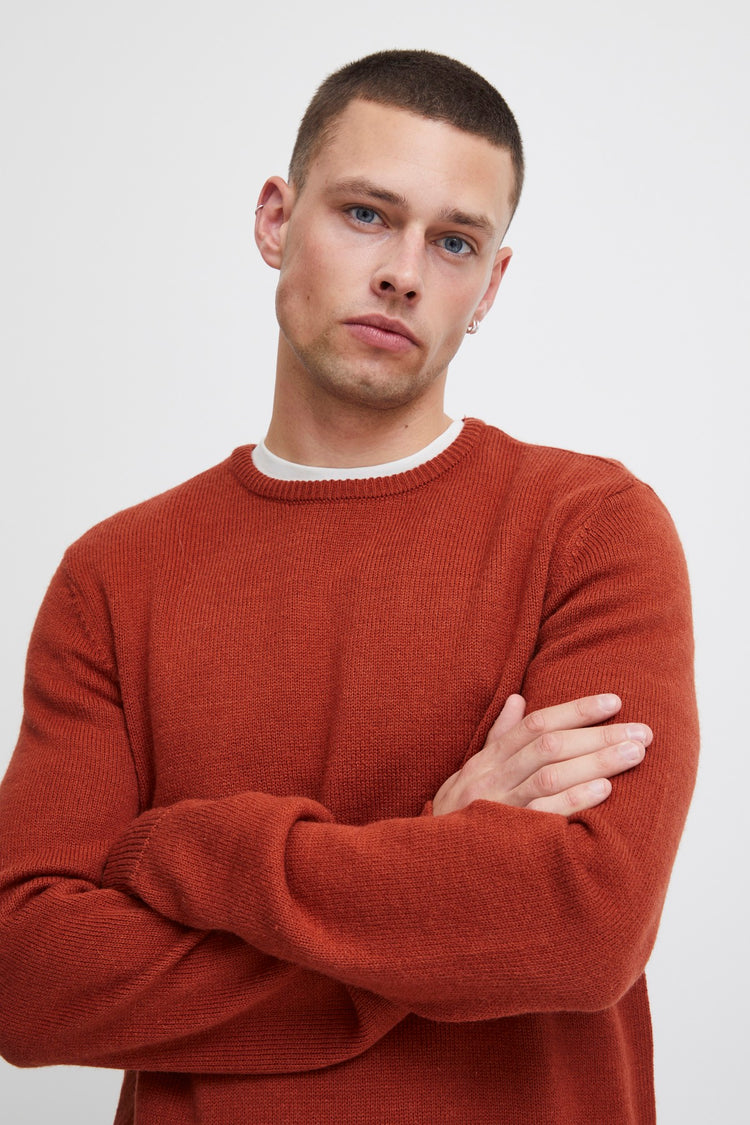 Blend Crew Neck Sweater in Burnt Henna