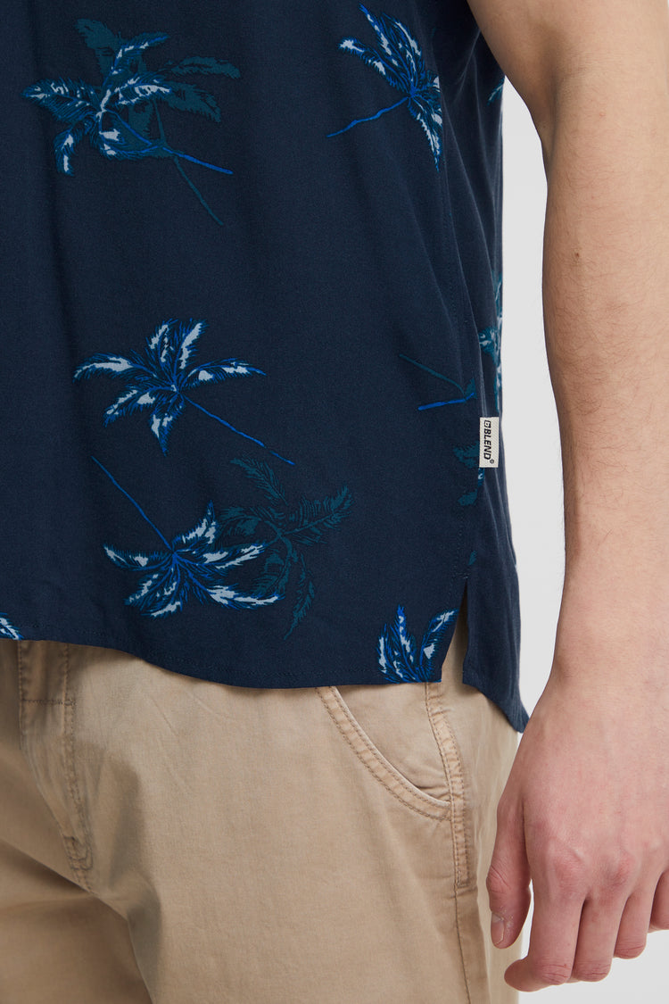 Blend Navy Tropical Short Sleeved Shirt
