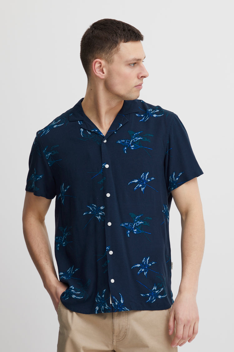 Blend Navy Tropical Short Sleeved Shirt