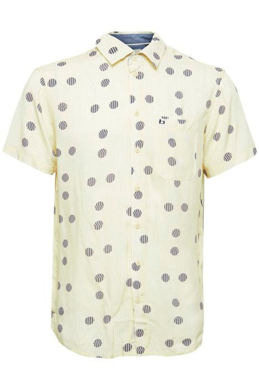 Blend Cream Print Short Sleeved Shirt