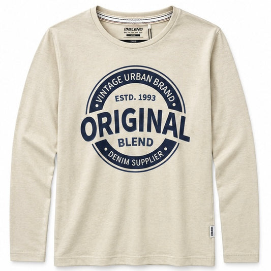 Blend Long Sleeve Tee - Original Print (Grey)