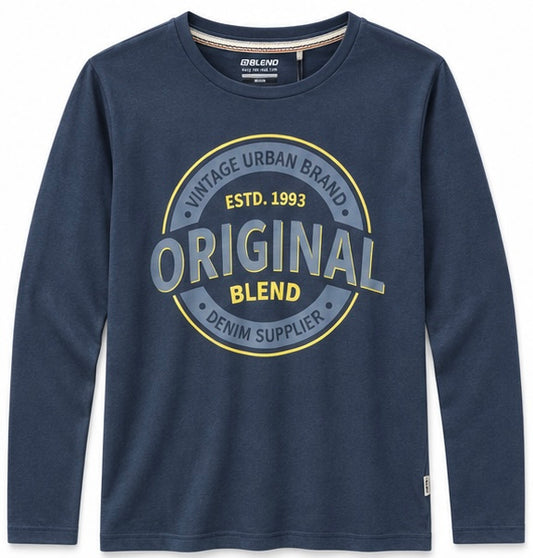 Blend He Long Sleeve Tee | Blue
