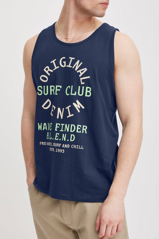 Blend Navy Logo Singlet