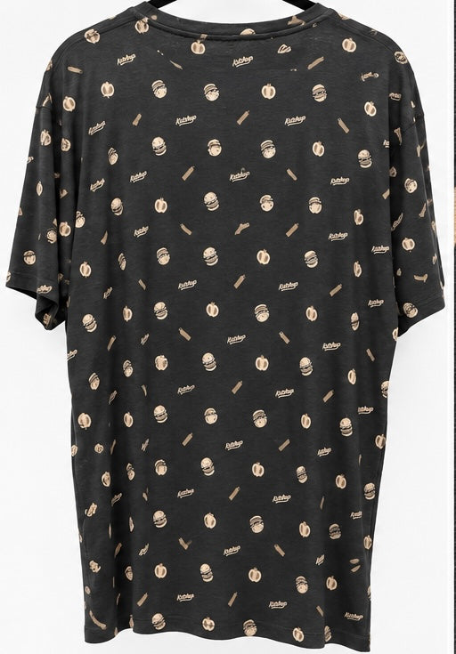 Blend He Black Hamburger Printed tee