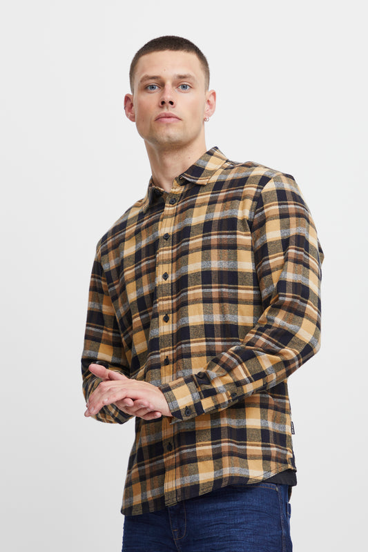 Blend Check Shirt - Black & Tan