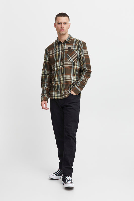 Blend Check Shirt - Brown