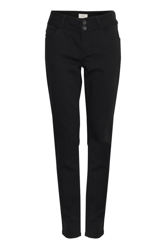 Pulz Suzy Jeans Curved Skinny Leg | Black Denim