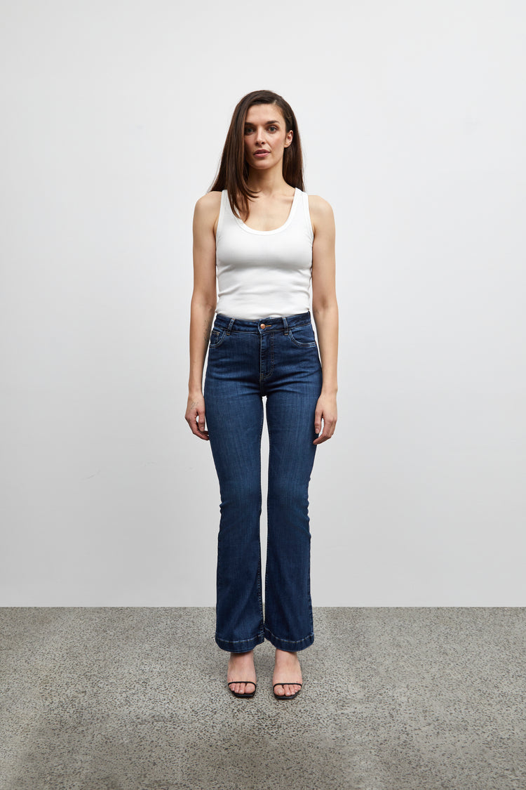 Pulz Becca Jeans | Dark Denim Blue