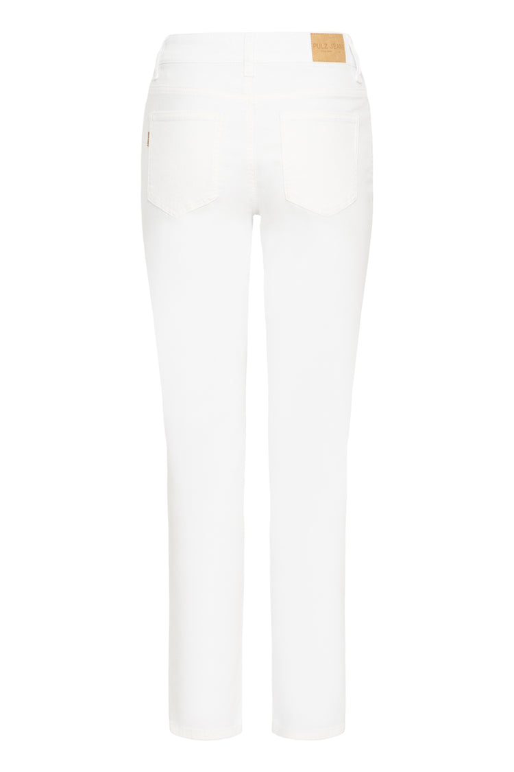 Pulz Emma Hw Jeans Medium Straight Leg | White Denim