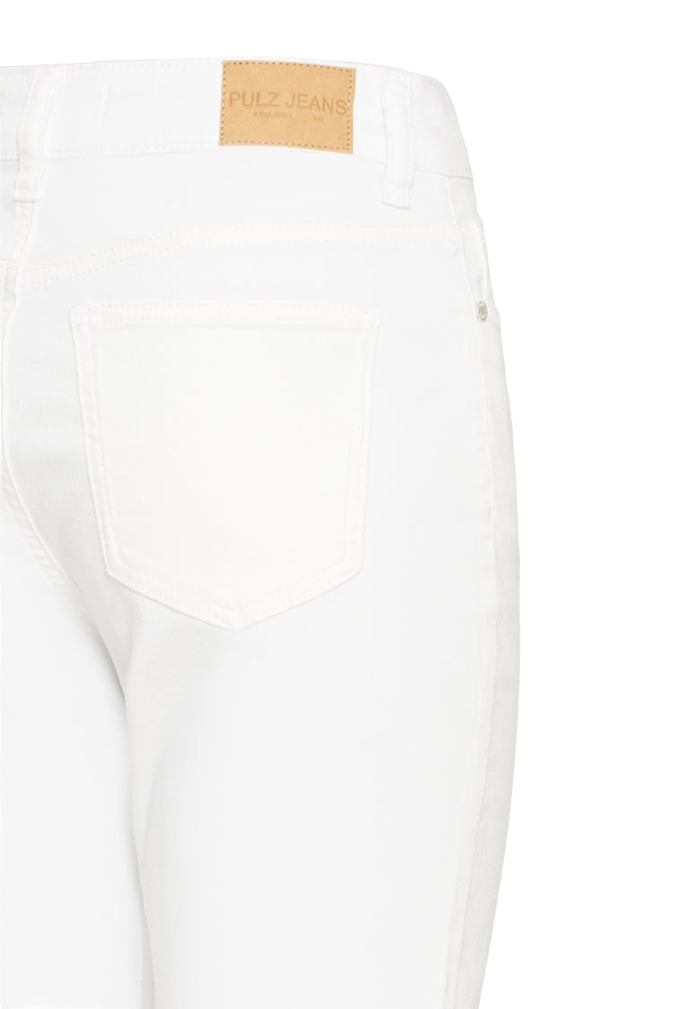 Pulz Emma Hw Jeans Medium Straight Leg | White Denim