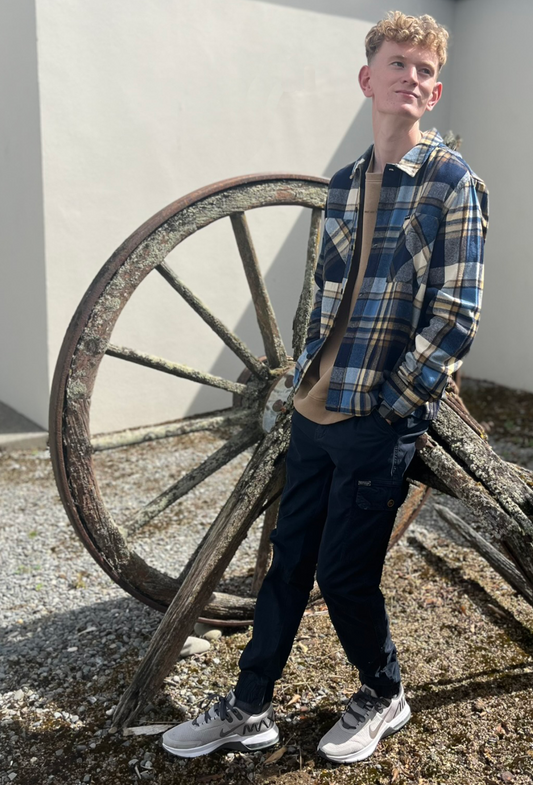 Blend Check Overshirt - Blue