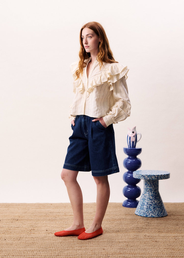 FRNCH Abyssal Bermuda - denim blue