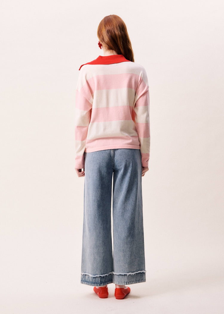 FRNCH Hydralis Sweater - Rose (Pink & Cream stripes)