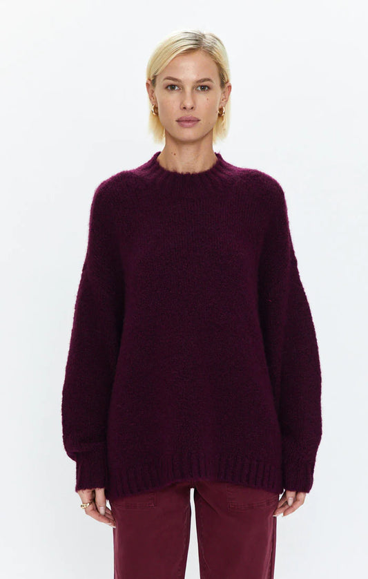 FRNCH Destiny Knit Sweater - Aubergine