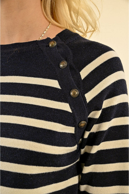 Molly Bracken Navy Knitted Sweater
