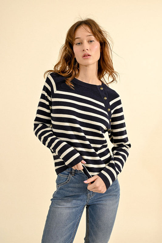 Molly Bracken Navy Knitted Sweater