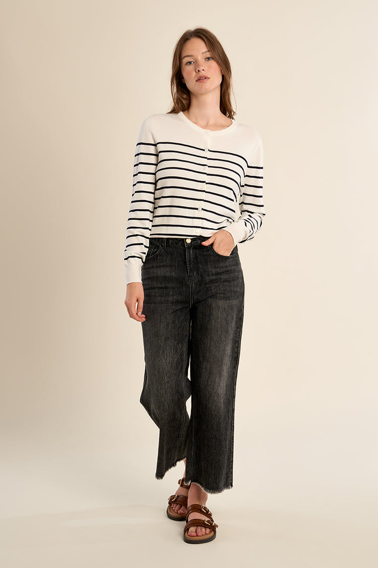 Molly Bracken Knitted Cardigan | Blue & White Strip