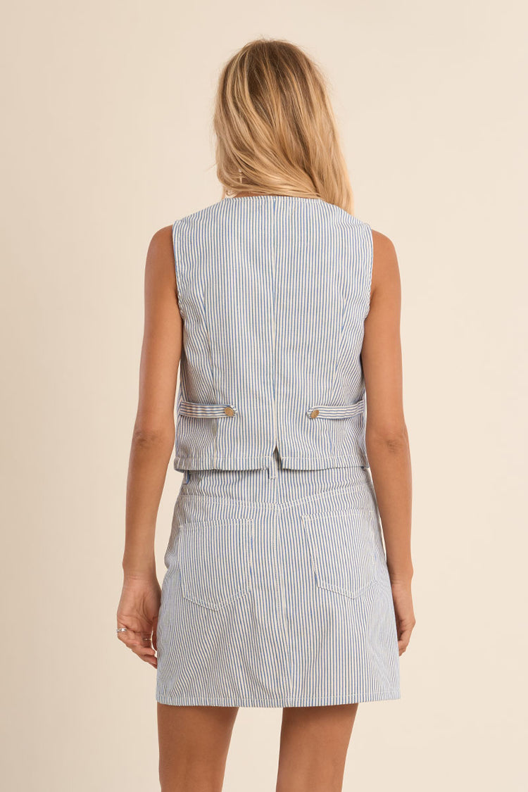 Molly Bracken Sleeveless Jacket | Light Blue