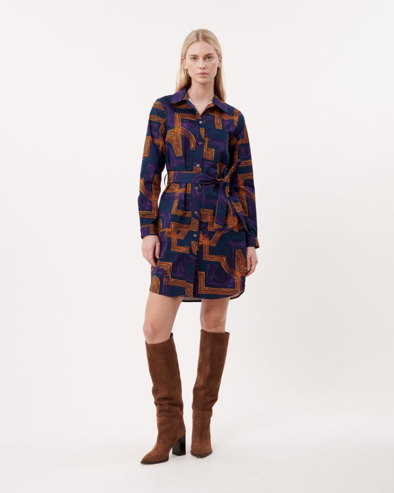 FRNCH Alouette Dress Maze Print Hills Boutique
