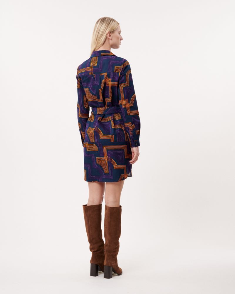 FRNCH Alouette Dress Maze Print Hills Boutique