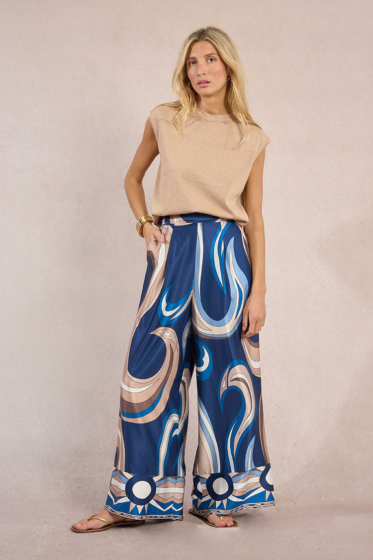 Molly Bracken Woven Pants | Navy Athena Print