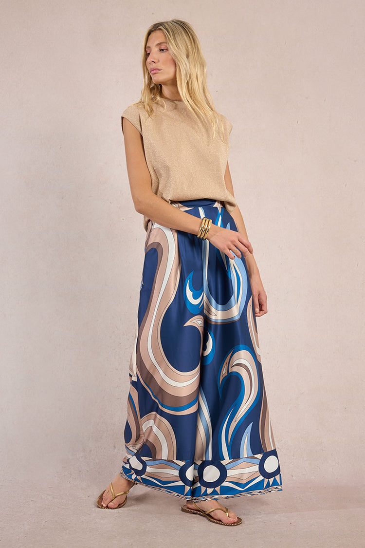 Molly Bracken Woven Pants | Navy Athena Print