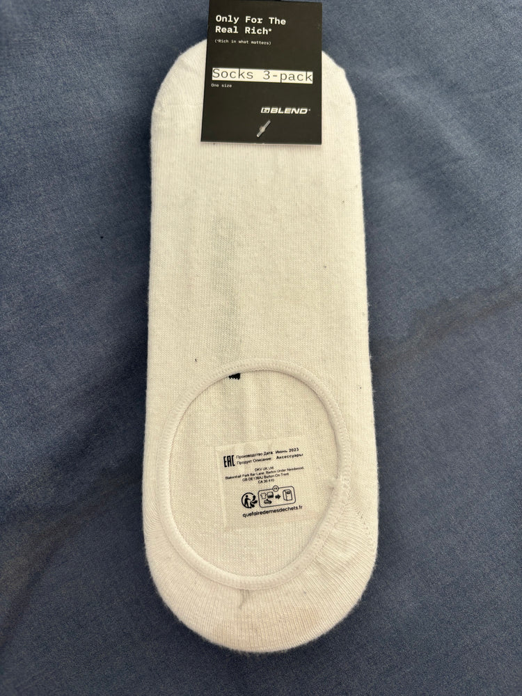 Blend He White Crew Socks