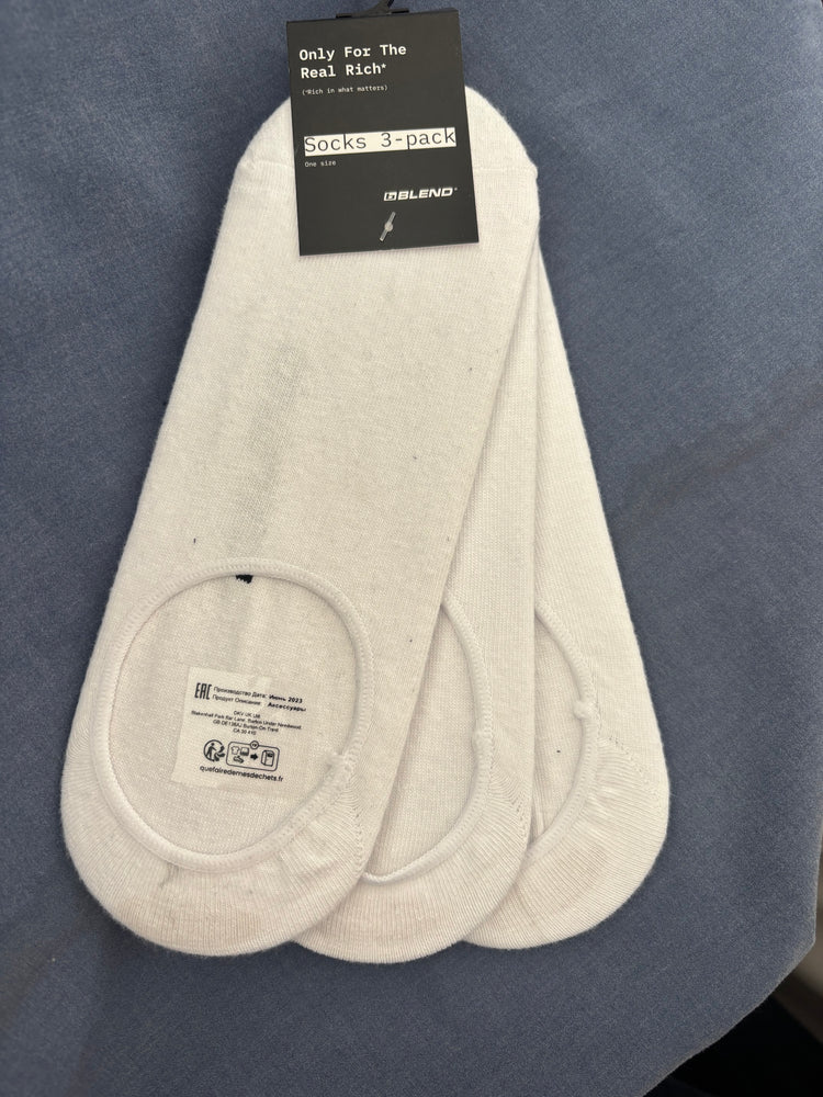 Blend He White Crew Socks