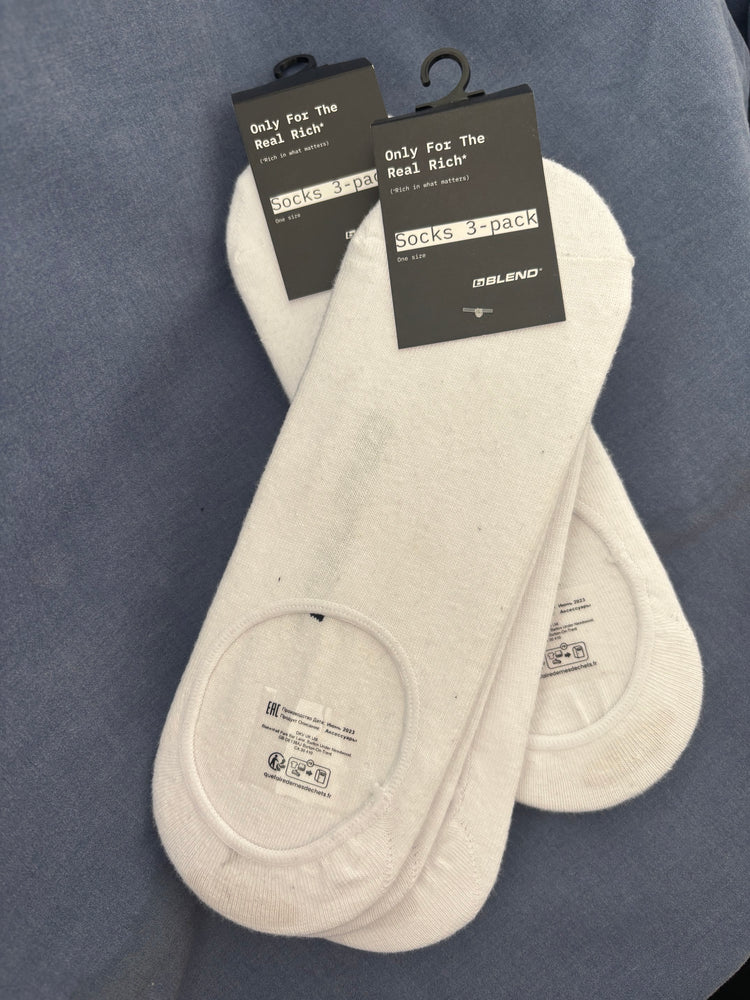 Blend He White Crew Socks