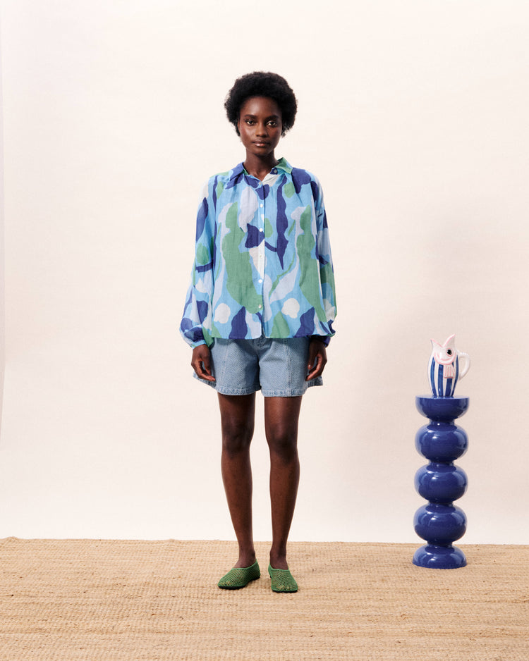 FRNCH Topaze Shirt - Bord de l'eau print