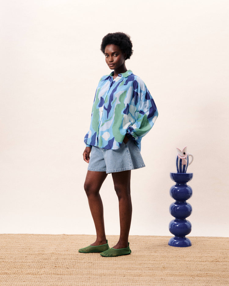 FRNCH Topaze Shirt - Bord de l'eau print