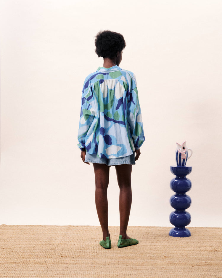FRNCH Bering Shirt - Nenufar Bleu print