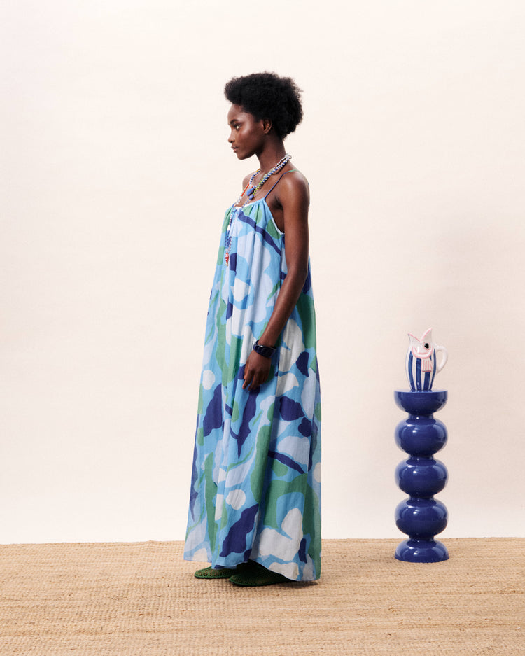 FRNCH Andaman Dress | Nenufar Bleu print