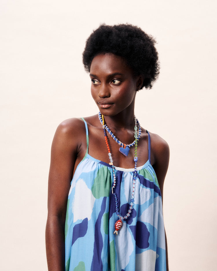 FRNCH Andaman Dress | Nenufar Bleu print