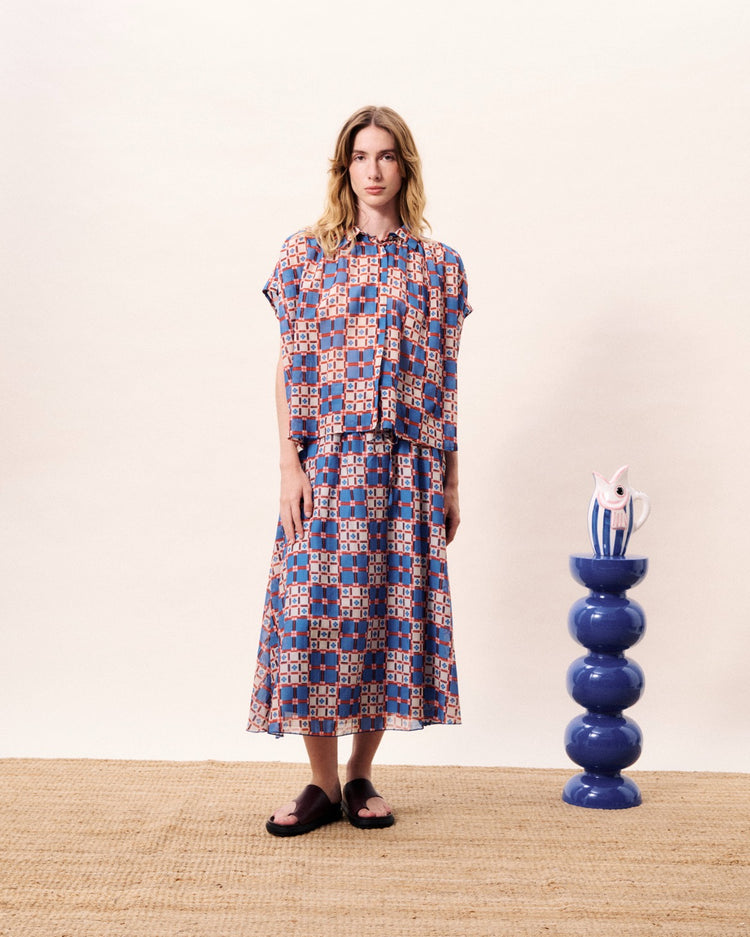 FRNCH Chrysocolle Shirt | Azulejos print