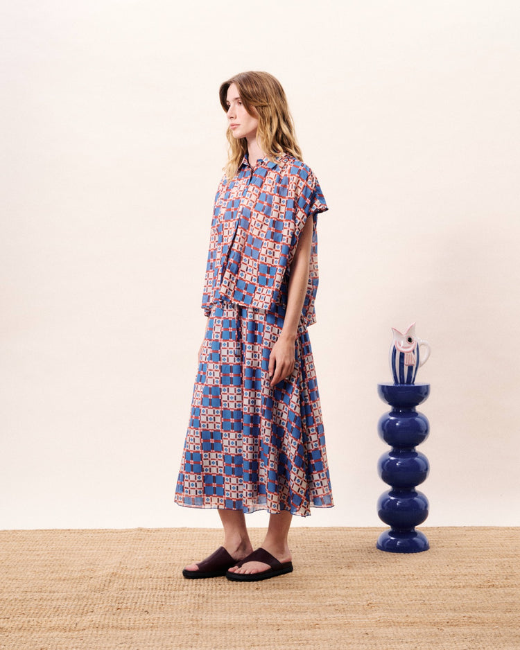 FRNCH Chrysocolle Shirt | Azulejos print