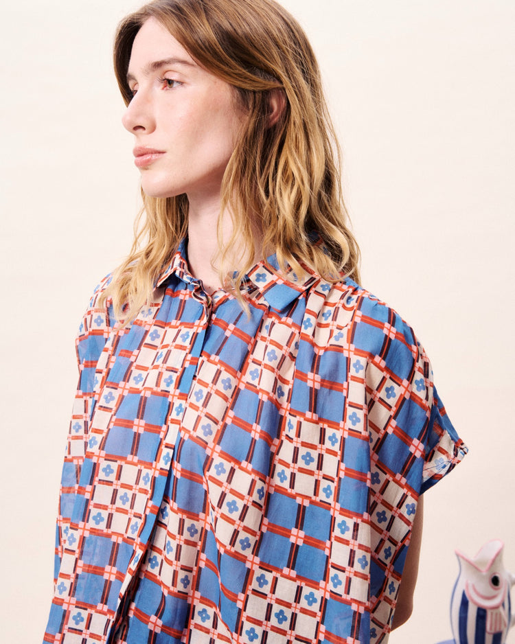 FRNCH Chrysocolle Shirt | Azulejos print