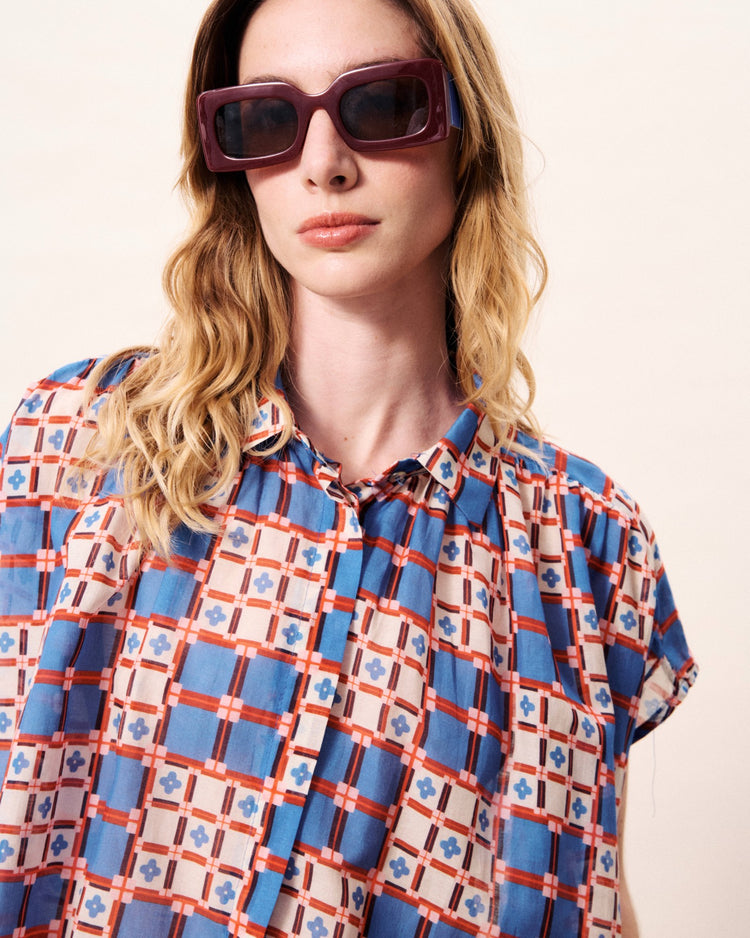FRNCH Chrysocolle Shirt | Azulejos print