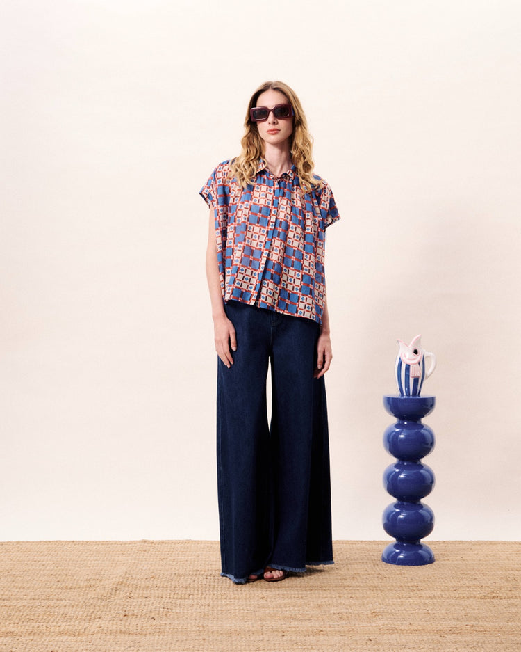 FRNCH Chrysocolle Shirt | Azulejos print