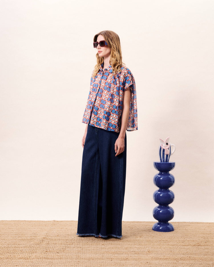 FRNCH Chrysocolle Shirt | Azulejos print