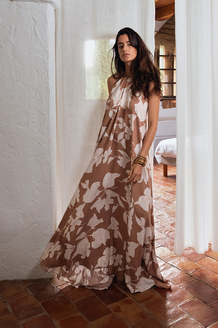 Molly Bracken Woven Dress | Beige Chloe Print