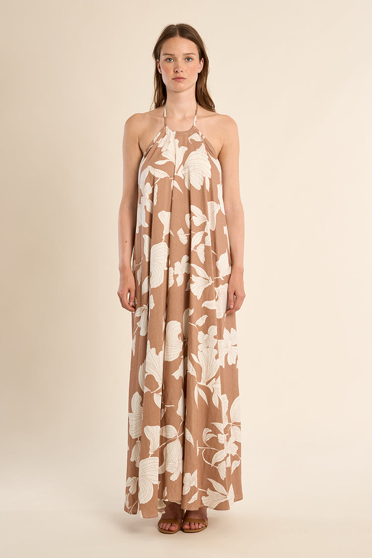 Molly Bracken Woven Dress | Beige Chloe Print