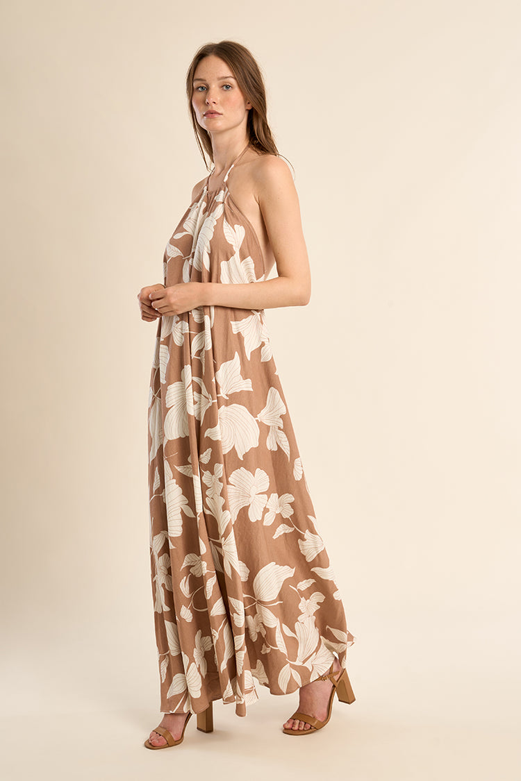 Molly Bracken Woven Dress | Beige Chloe Print
