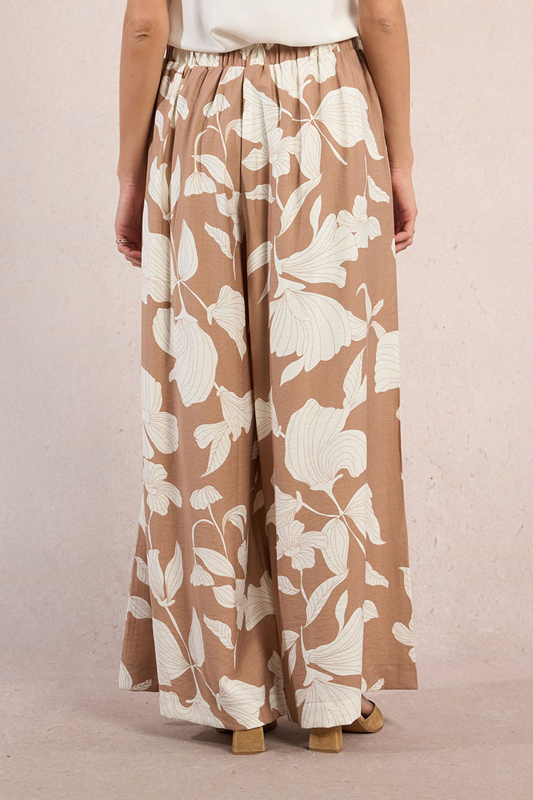 Molly Bracken Woven Pants | Beige Chloe Print