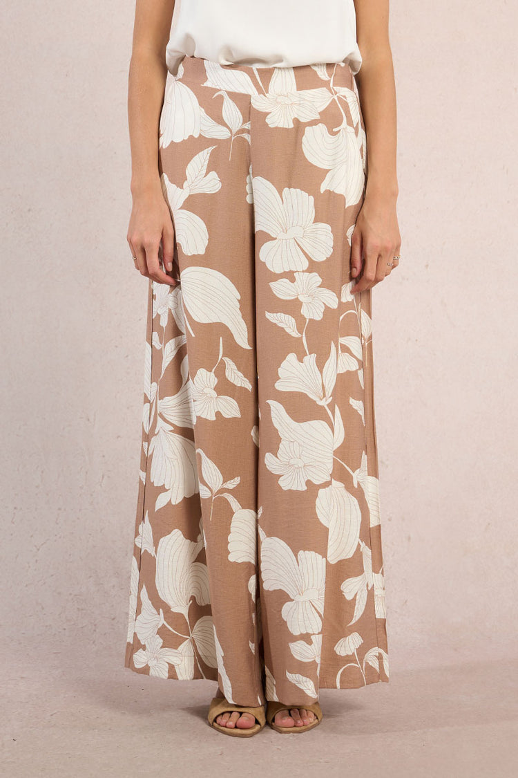 Molly Bracken Woven Pants | Beige Chloe Print