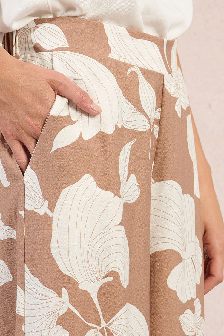 Molly Bracken Woven Pants | Beige Chloe Print